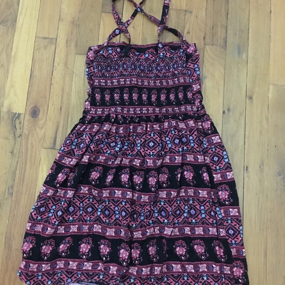 Cross Back Smocked Dress